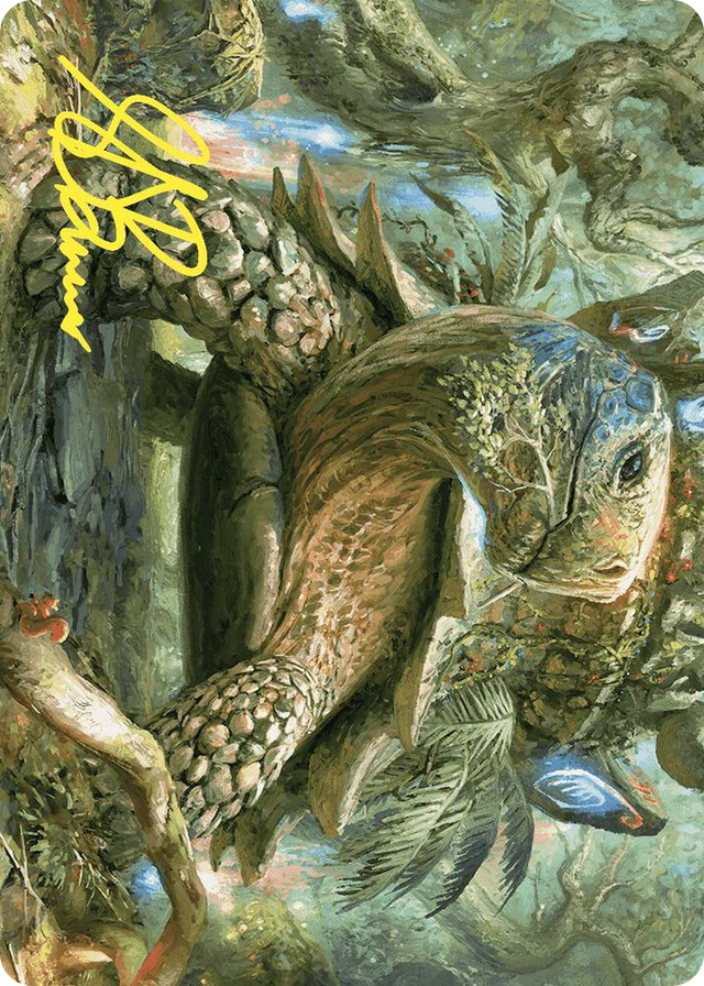 0024 Blossoming Tortoise Art Card (Gold-Stamped Signature) S Art Series: Wilds of Eldraine