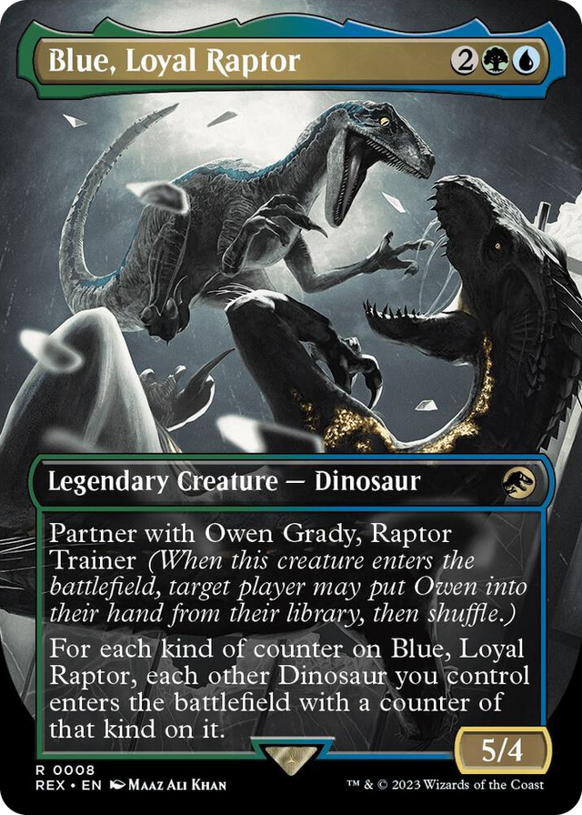 0008 Blue, Loyal Raptor (Borderless) R Universes Beyond: Jurassic World Collection