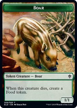 0009 Boar // Food (017) Double-Sided Token T Throne of Eldraine