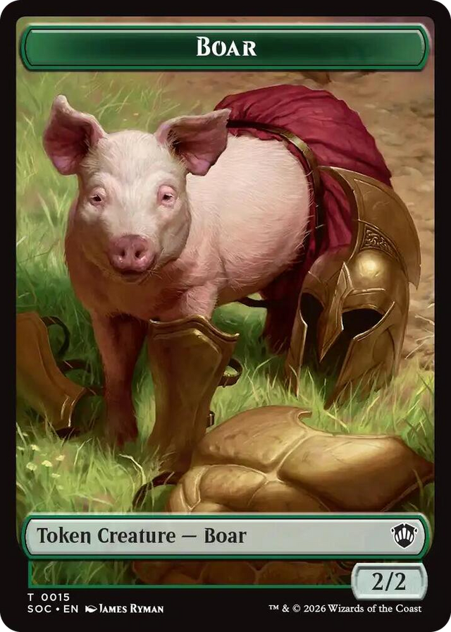 0015 Boar // Frog Lizard Double-Sided Token T Commander: Secrets of Strixhaven