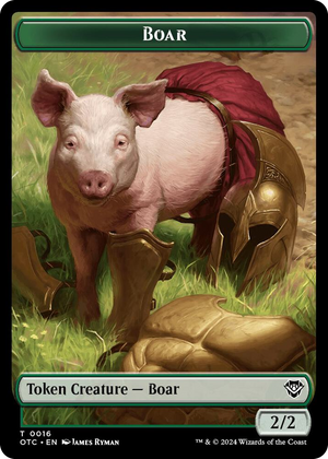 0016 Boar // Manifest Double-Sided Token T Commander: Outlaws of Thunder Junction