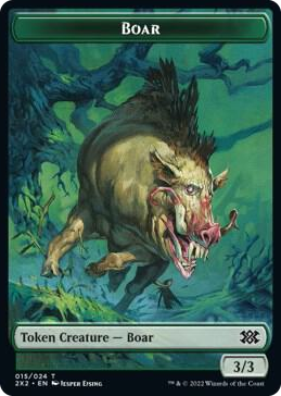 0015 Boar // Monk Double-Sided Token T Double Masters 2022