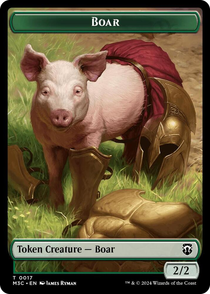 0017 Boar (Ripple Foil) // Forest Dryad Double-Sided Token T Commander: Modern Horizons 3