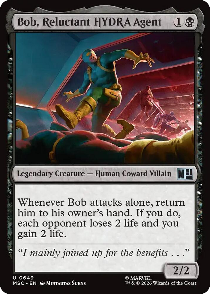 Bob, Reluctant HYDRA Agent #649 U - Commander: Marvel Super Heroes Pokemon card