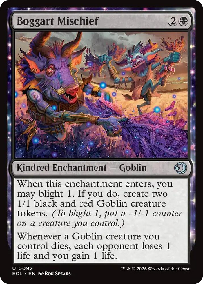 Boggart Mischief #92 U - Lorwyn Eclipsed Pokemon card