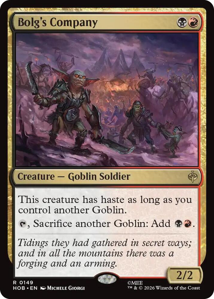 Bolg's Company #149 R - The Hobbit Pokemon card