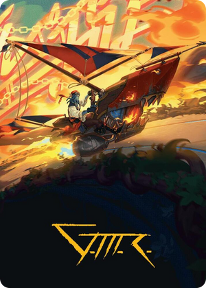 0047 Boosted Sloop Art Card (Gold-Stamped Signature) S Art Series: Aetherdrift