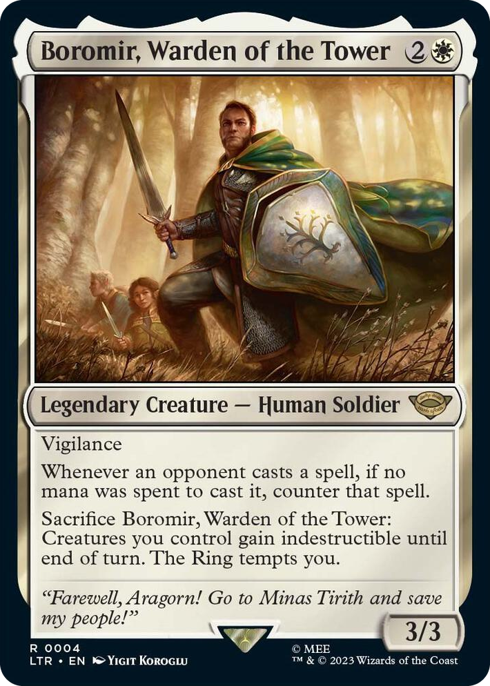 0004 Boromir, Warden of the Tower R Universes Beyond: The Lord of the Rings: Tales of Middle-earth