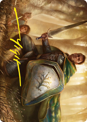 0001 Boromir, Warden of the Tower Art Card (Gold-Stamped Signature) S Art Series: Universes Beyond: The Lord of the Rings: Tales of Middle-earth