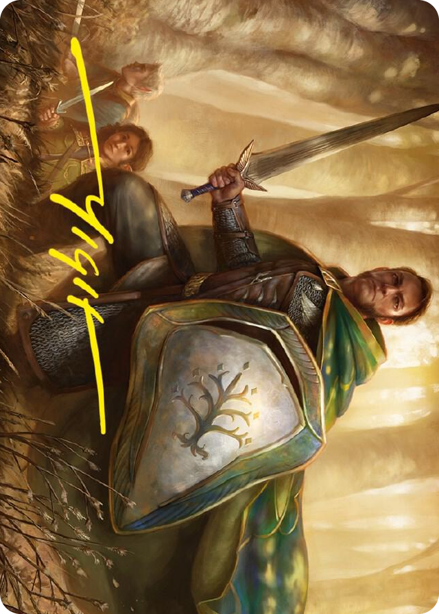 Boromir, Warden of the Tower Art Card (Gold-Stamped Signature) #1 S - Art Series: Universes Beyond: The Lord of the Rings: Tales of Middle-earth Pokemon card