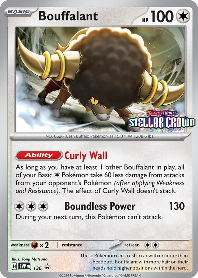 0136 Bouffalant - 136 Promo Scarlet & Violet Promo Cards