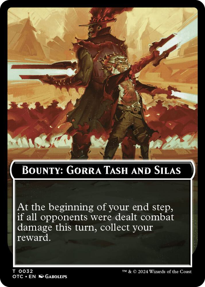 0032 Bounty: Gorra Tash and Silas // Bounty Rules Double-Sided Token T Commander: Outlaws of Thunder Junction