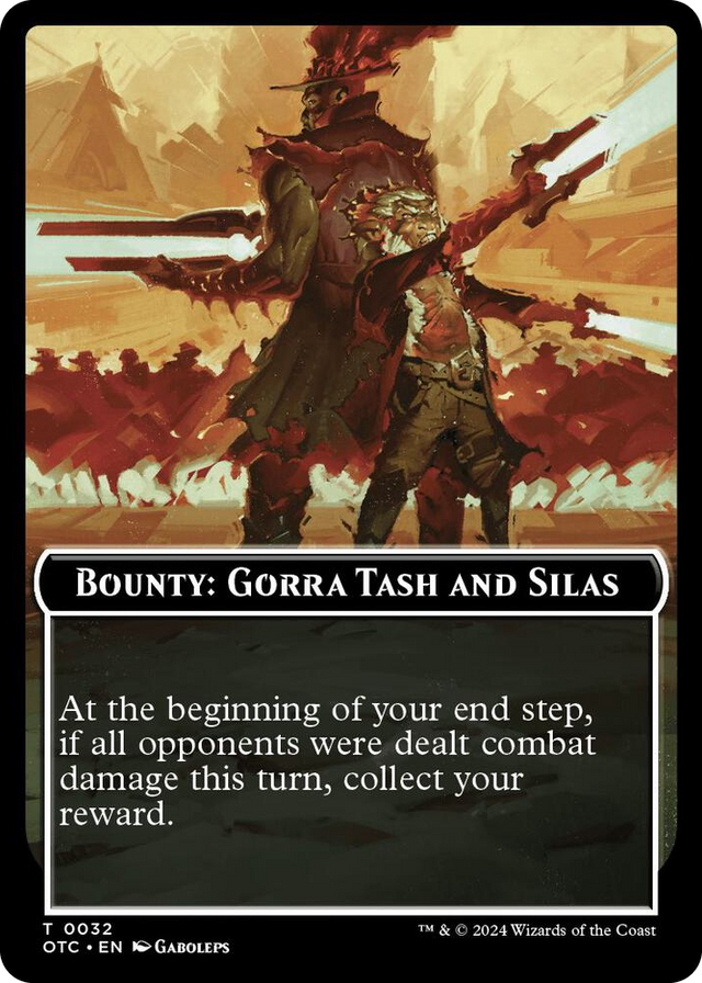 0032 Bounty: Gorra Tash and Silas // Bounty Rules Double-Sided Token T Commander: Outlaws of Thunder Junction