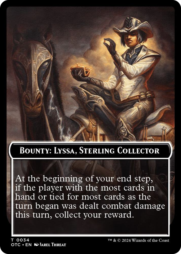 0034 Bounty: Lyssa, Sterling Collector // Bounty Rules Double-Sided Token T Commander: Outlaws of Thunder Junction