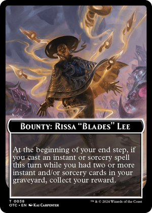 0038 Bounty: Rissa "Blades" Lee // Bounty Rules Double-Sided Token T Commander: Outlaws of Thunder Junction