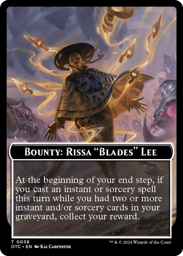 0038 Bounty: Rissa "Blades" Lee // Bounty Rules Double-Sided Token T Commander: Outlaws of Thunder Junction