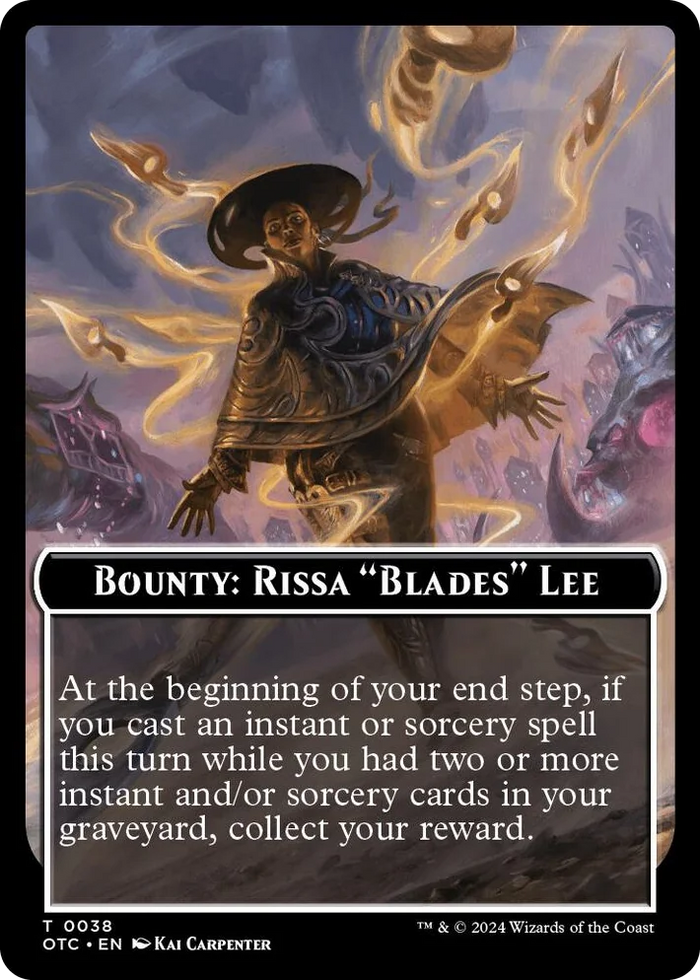 0038 Bounty: Rissa "Blades" Lee // Bounty Rules Double-Sided Token T Commander: Outlaws of Thunder Junction