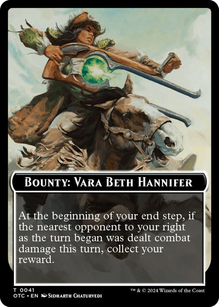 0041 Bounty: Vara Beth Hannifer // Bounty Rules Double-Sided Token T Commander: Outlaws of Thunder Junction