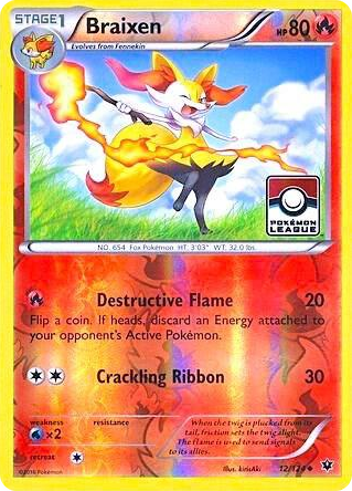 0012 Braixen - 12/124 (Pokemon League) Promo League & Championship Cards