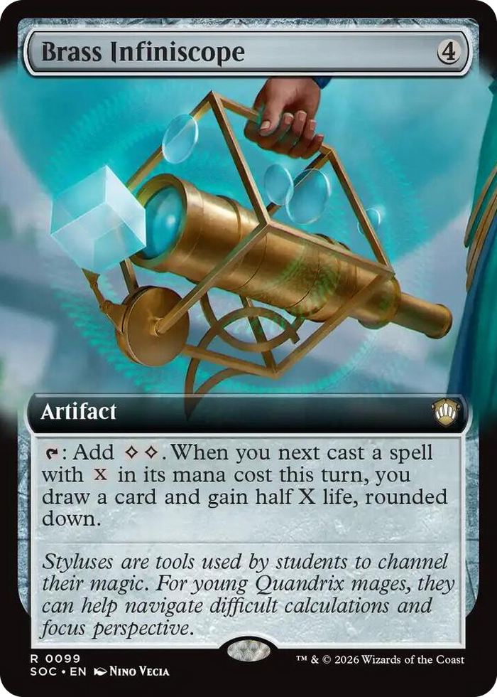 Brass Infiniscope (Extended Art) #99 R - Commander: Secrets of Strixhaven Pokemon card