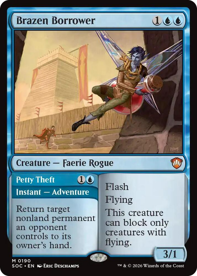 0190 Brazen Borrower M Commander: Secrets of Strixhaven