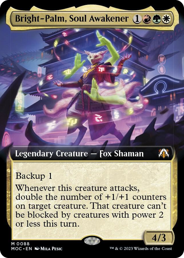 Bright-Palm, Soul Awakener (Extended Art) #88 M - Commander: March of the Machine Pokemon card