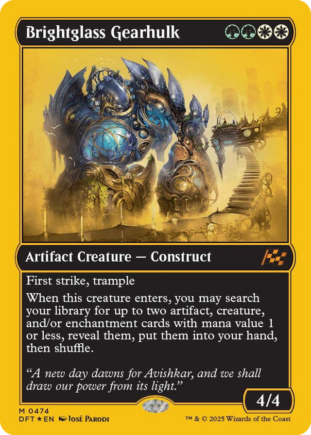 0474 Brightglass Gearhulk (First-Place Foil) M Aetherdrift