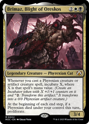 0002 Brimaz, Blight of Oreskos M Commander: March of the Machine