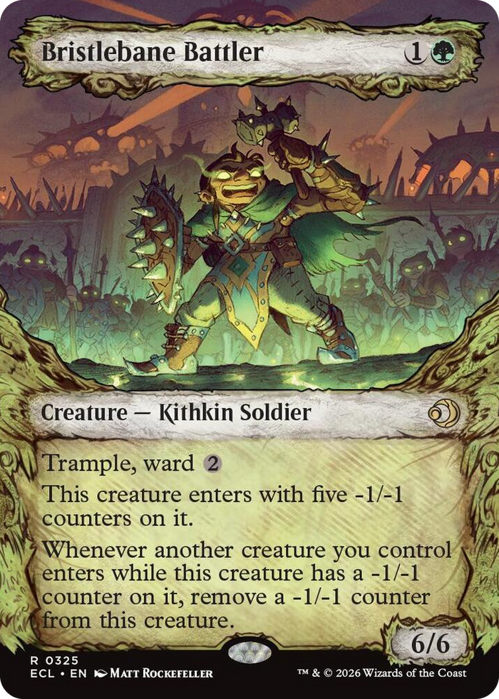 Bristlebane Battler (Showcase) #325 R - Lorwyn Eclipsed Pokemon card
