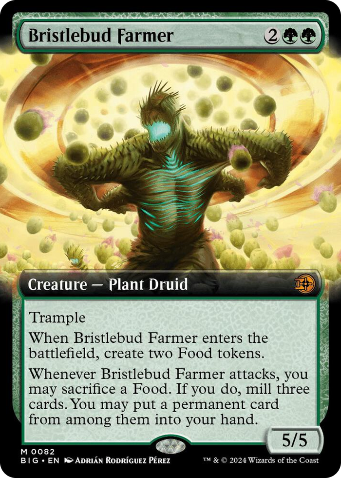 Bristlebud Farmer (Extended Art) #82 M - Outlaws of Thunder Junction: The Big Score Pokemon card