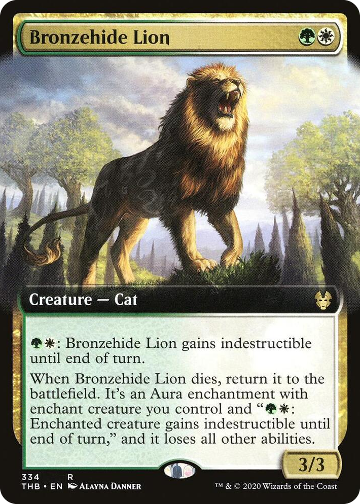 0334 Bronzehide Lion (Extended Art) R Theros Beyond Death