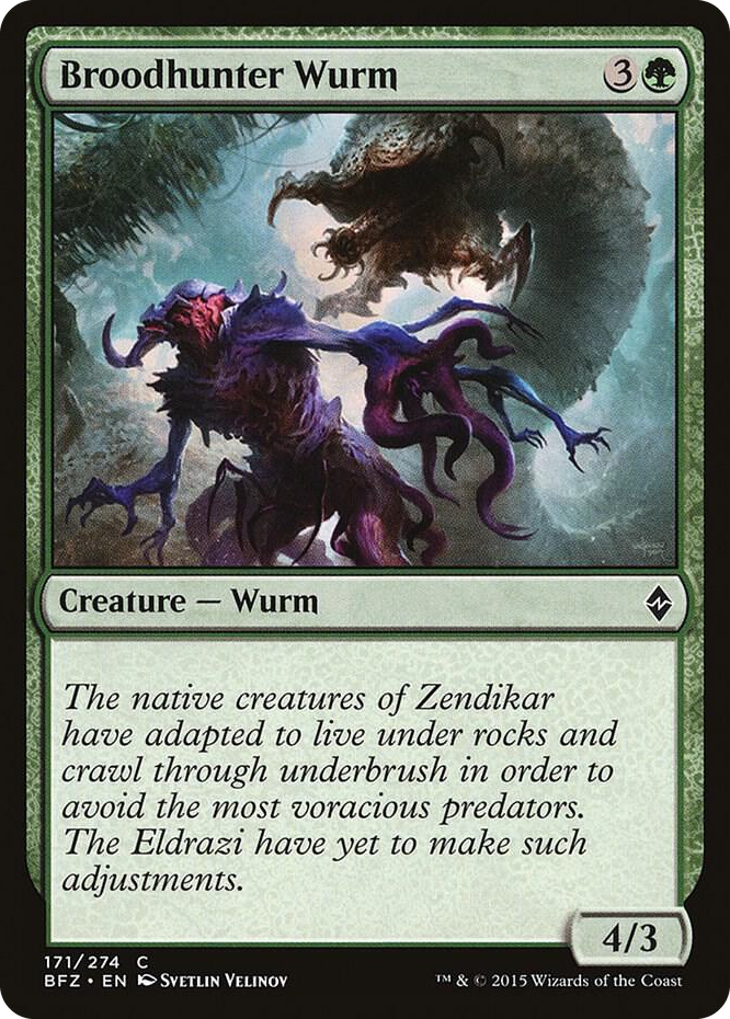 Broodhunter Wurm #171 C - Battle for Zendikar Pokemon card