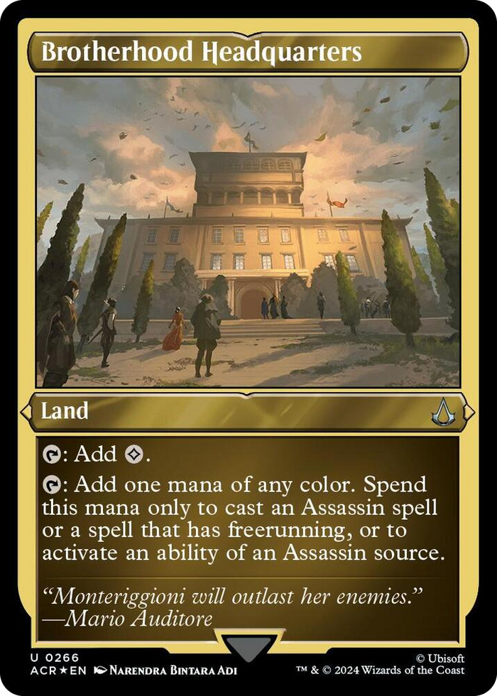 Brotherhood Headquarters (Foil Etched) #266 U - Universes Beyond: Assassin's Creed Pokemon card