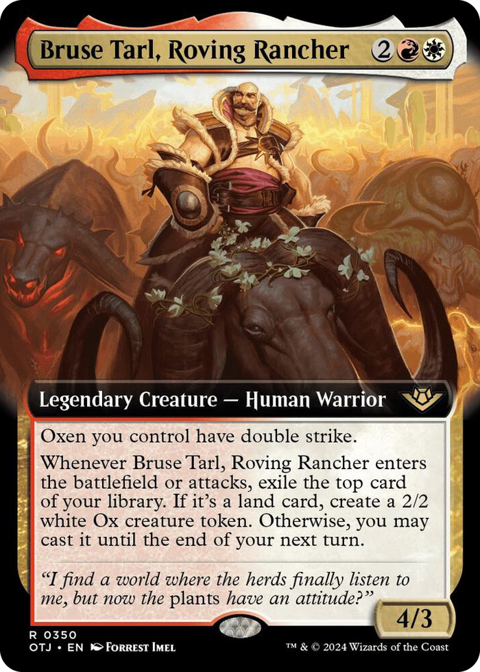 Bruse Tarl, Roving Rancher (Extended Art) #350 R - Outlaws of Thunder Junction Pokemon card