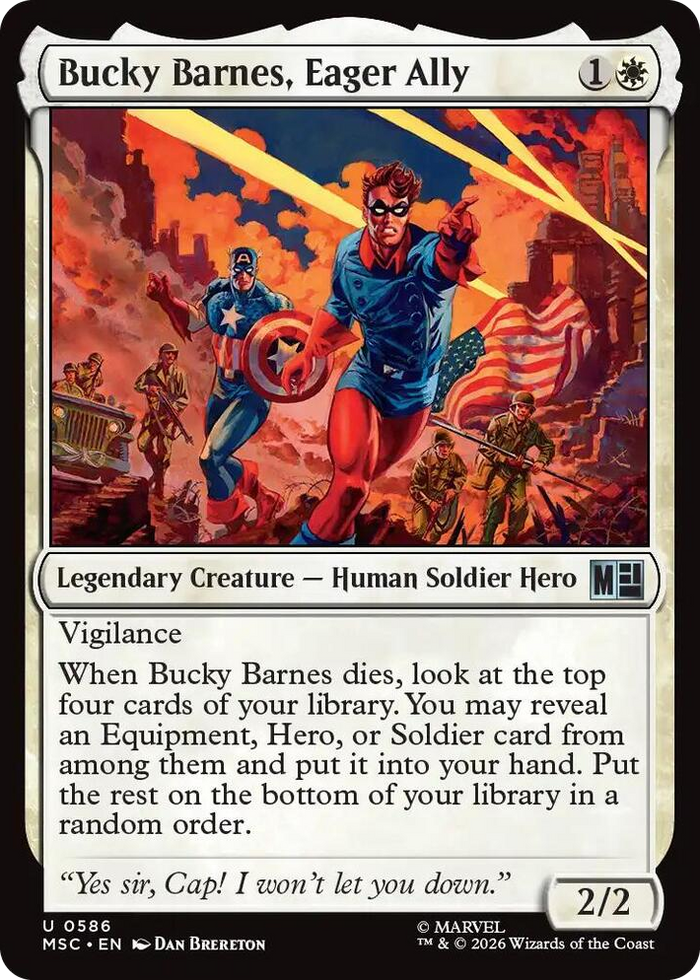 Bucky Barnes, Eager Ally #586 U - Commander: Marvel Super Heroes Pokemon card