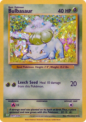0001 Bulbasaur Classic Collection Trading Card Game Classic