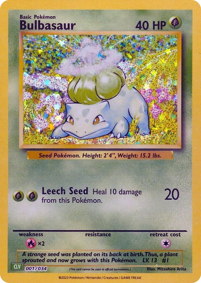 0001 Bulbasaur Classic Collection Trading Card Game Classic