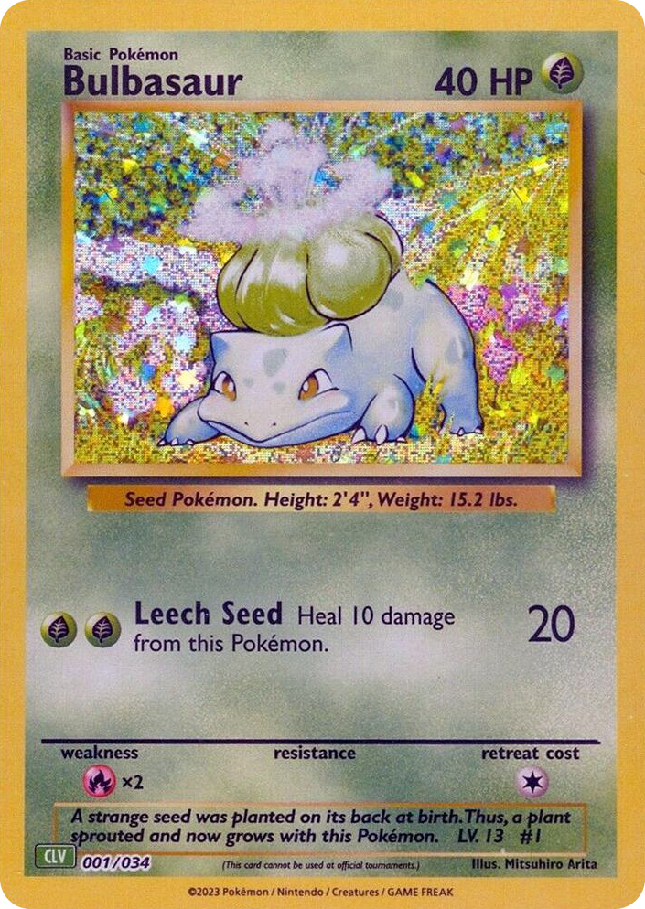 0001 Bulbasaur Classic Collection Trading Card Game Classic