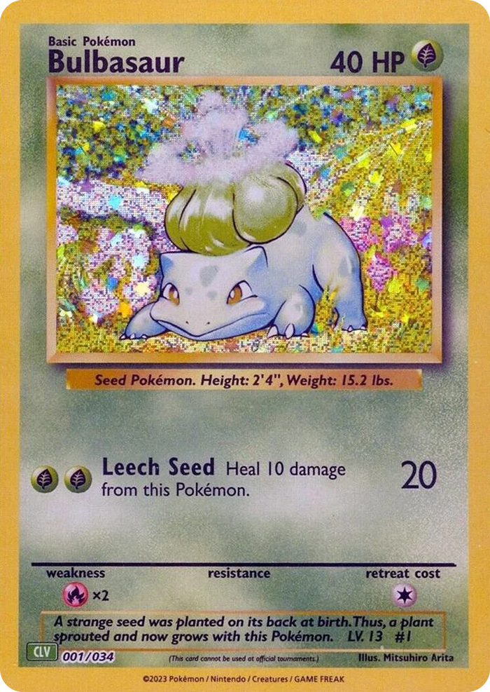 0001 Bulbasaur Classic Collection Trading Card Game Classic