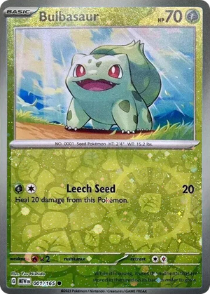 0001 Bulbasaur - 001/165 (Reverse Cosmos Holo) (Costco Exclusive) Common Miscellaneous Cards & Products