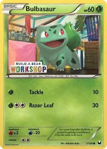 0001 Bulbasaur - 1/108 (Build-A-Bear Workshop Exclusive) Promo Miscellaneous Cards & Products