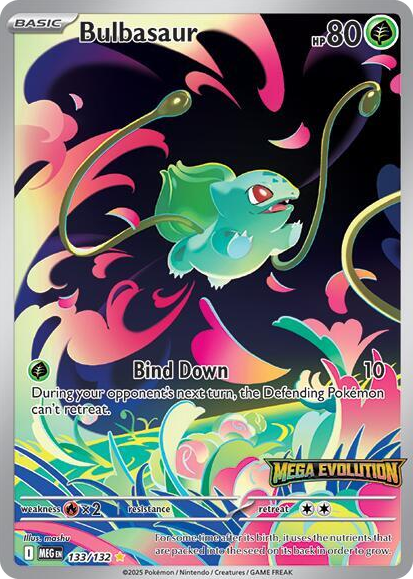 0133 Bulbasaur - 133/132 (Mega Evolution Stamped) Illustration Rare Miscellaneous Cards & Products