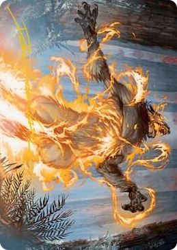 0042 Burn the Accursed Art Card (Gold-Stamped Signature) S Art Series: Innistrad: Midnight Hunt