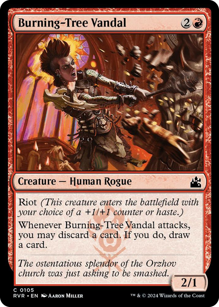 Burning-Tree Vandal #105 C - Ravnica Remastered Pokemon card