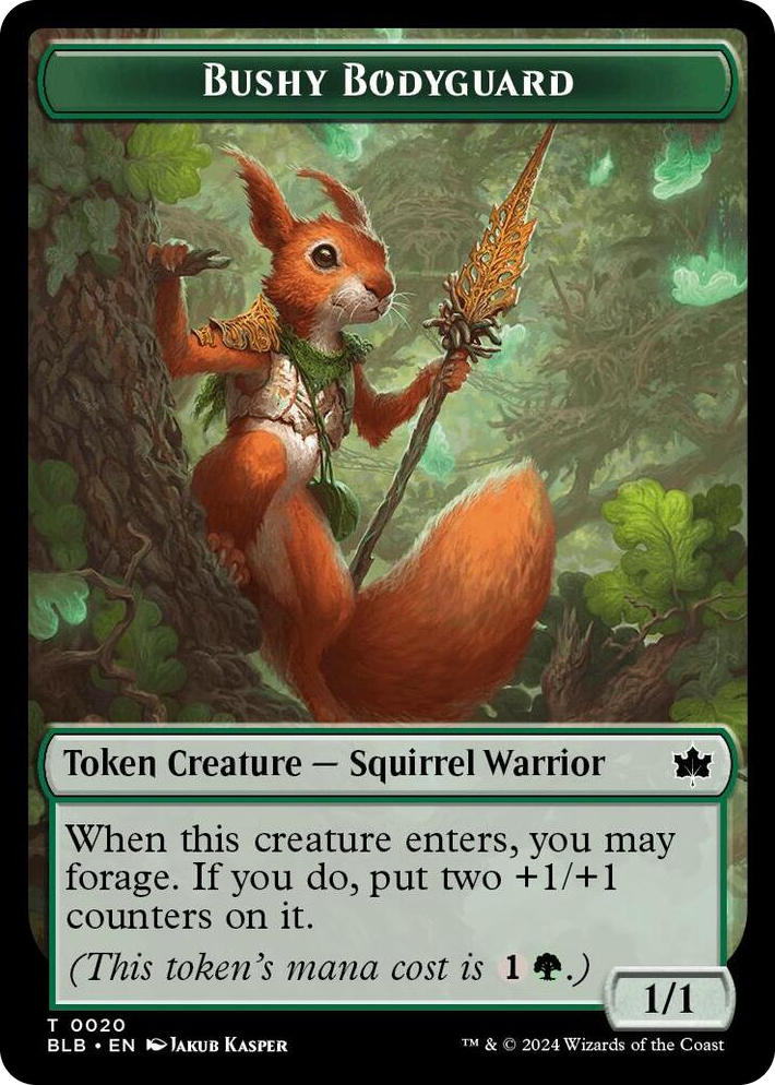0020 Bushy Bodyguard Token T Bloomburrow