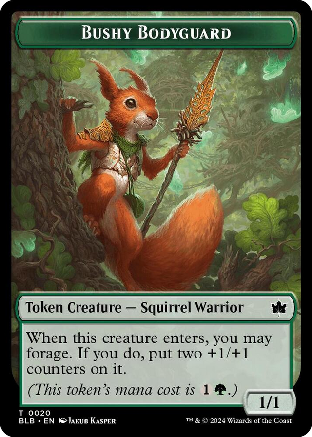 0020 Bushy Bodyguard Token T Bloomburrow