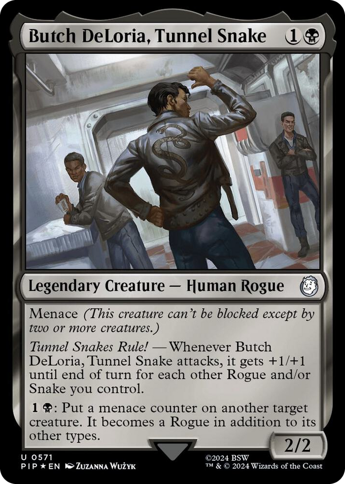 Butch DeLoria, Tunnel Snake (Surge Foil) #571 U - Universes Beyond: Fallout Pokemon card