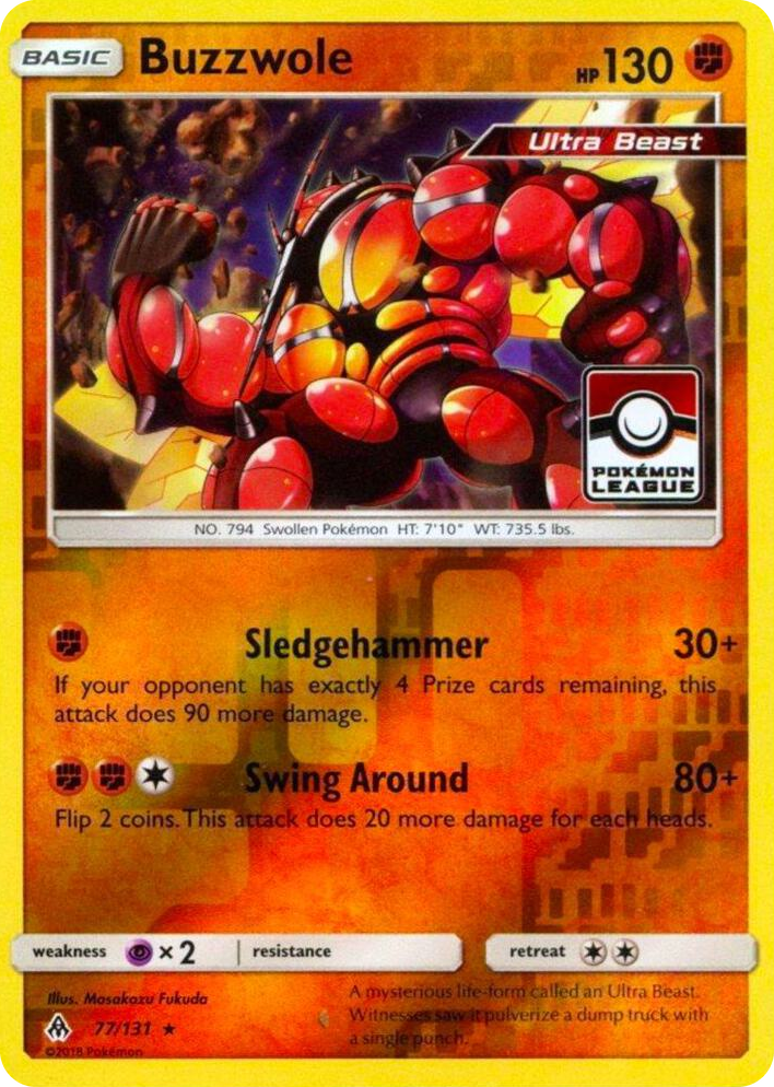 0077 Buzzwole - 77/131 (Pokemon League) Promo League & Championship Cards