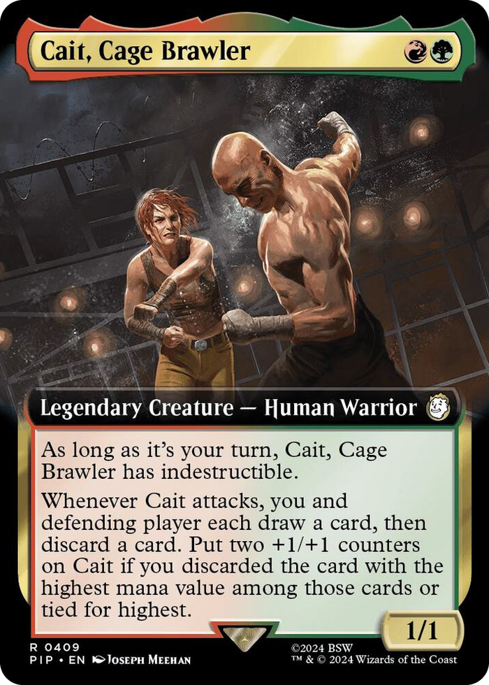 Cait, Cage Brawler (Extended Art) #409 R - Universes Beyond: Fallout Pokemon card