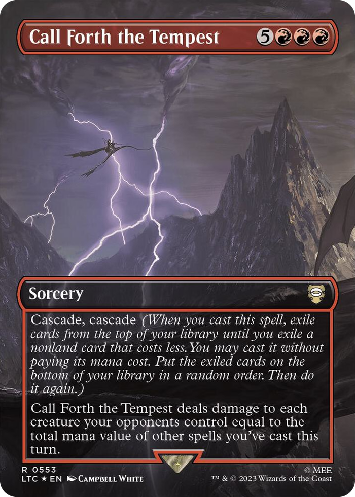 Call Forth the Tempest (Borderless) (Surge Foil) #553 R - Commander: The Lord of the Rings: Tales of Middle-earth Pokemon card
